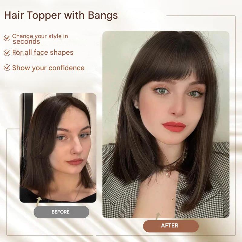 Clip-in Hair Piece with Bangs – Livia-01#-The Livary