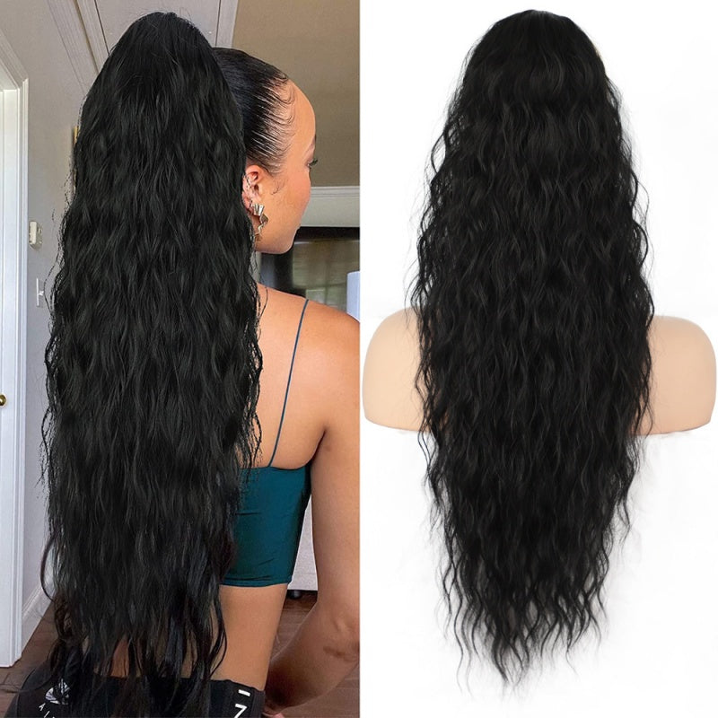 Curly Clip-in Ponytail – Nayla-Black-The Livary