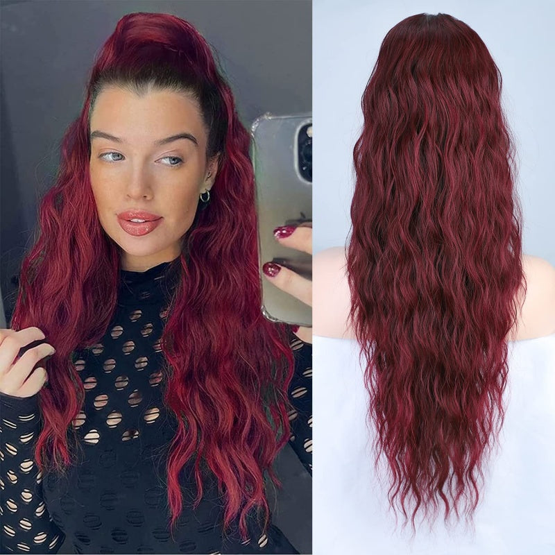 Curly Clip-in Ponytail – Nayla-Red-The Livary