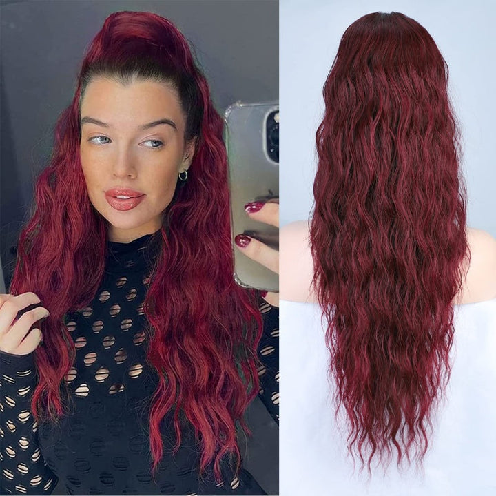 Curly Clip-in Ponytail – Nayla-Red-The Livary