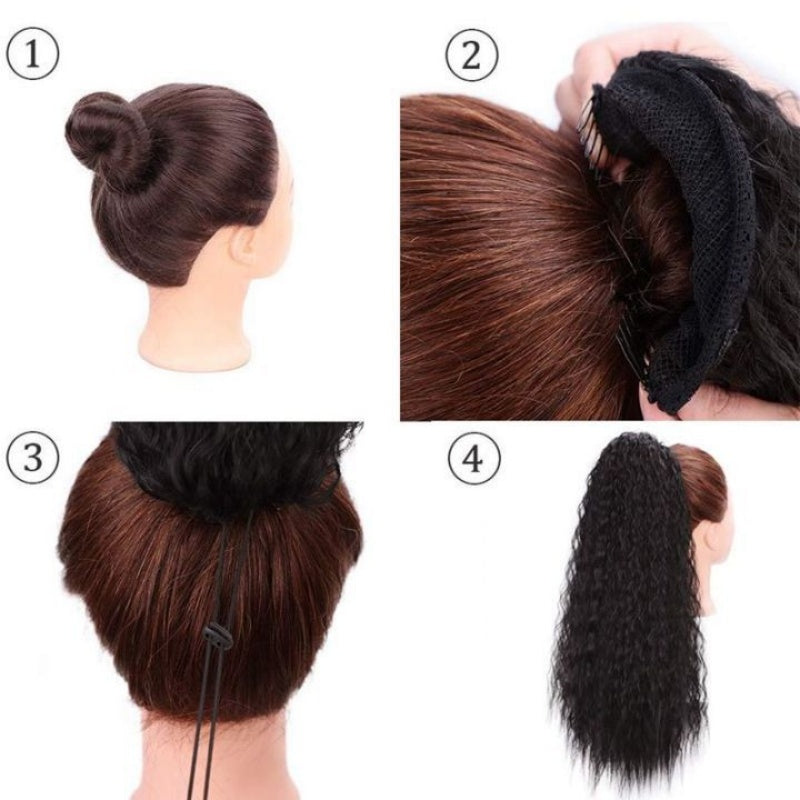 Curly Clip-in Ponytail – Nayla-Black-The Livary