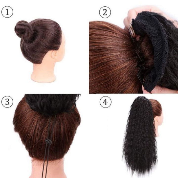 Curly Clip-in Ponytail – Nayla-Black-The Livary