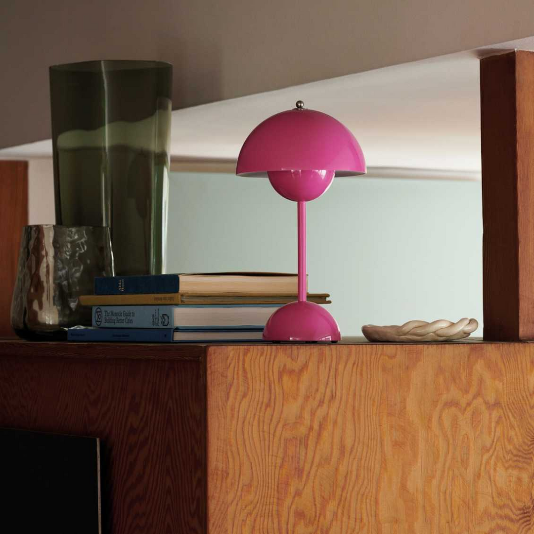 LED Table Lamp - MoonGlow-Cherry red-The Livary