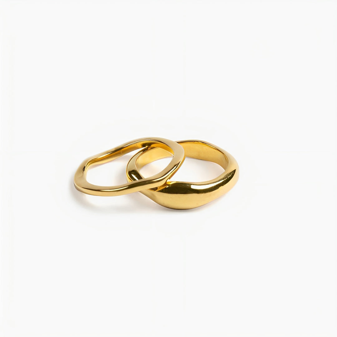 Stackable Ring Set - Luna-5-Gold-The Livary