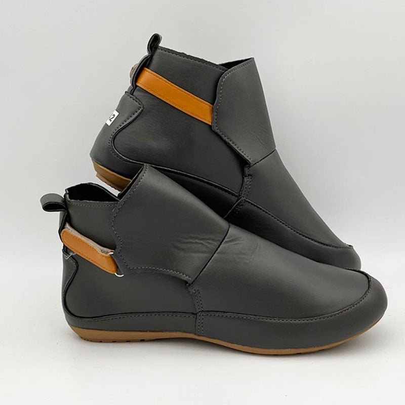 Comfortable Ladies Ankle Boots - ErgoFit-Grey-3.5-The Livary