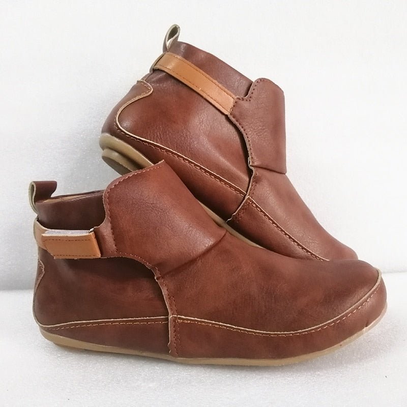 Comfortable Ladies Ankle Boots - ErgoFit-Dark brown-3.5-The Livary