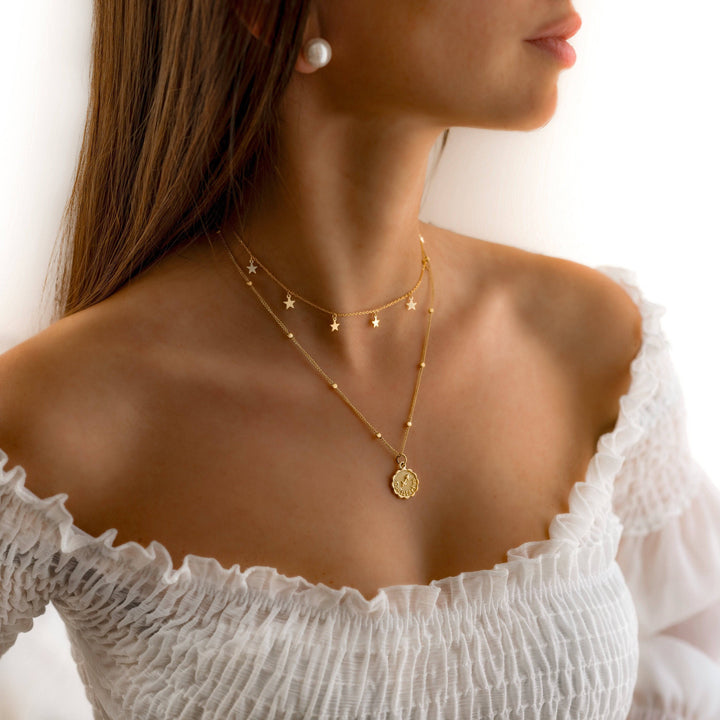 Stylish Star Necklace - Elara-Gold-The Livary