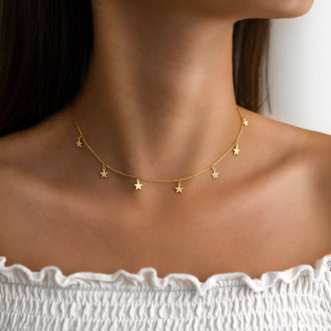 Stylish Star Necklace - Elara-Gold-The Livary