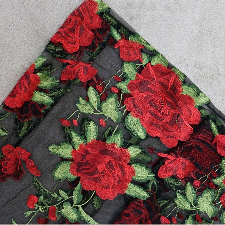 Maxi dress with floral embroidery and spaghetti straps – Rosalie-S-The Livary