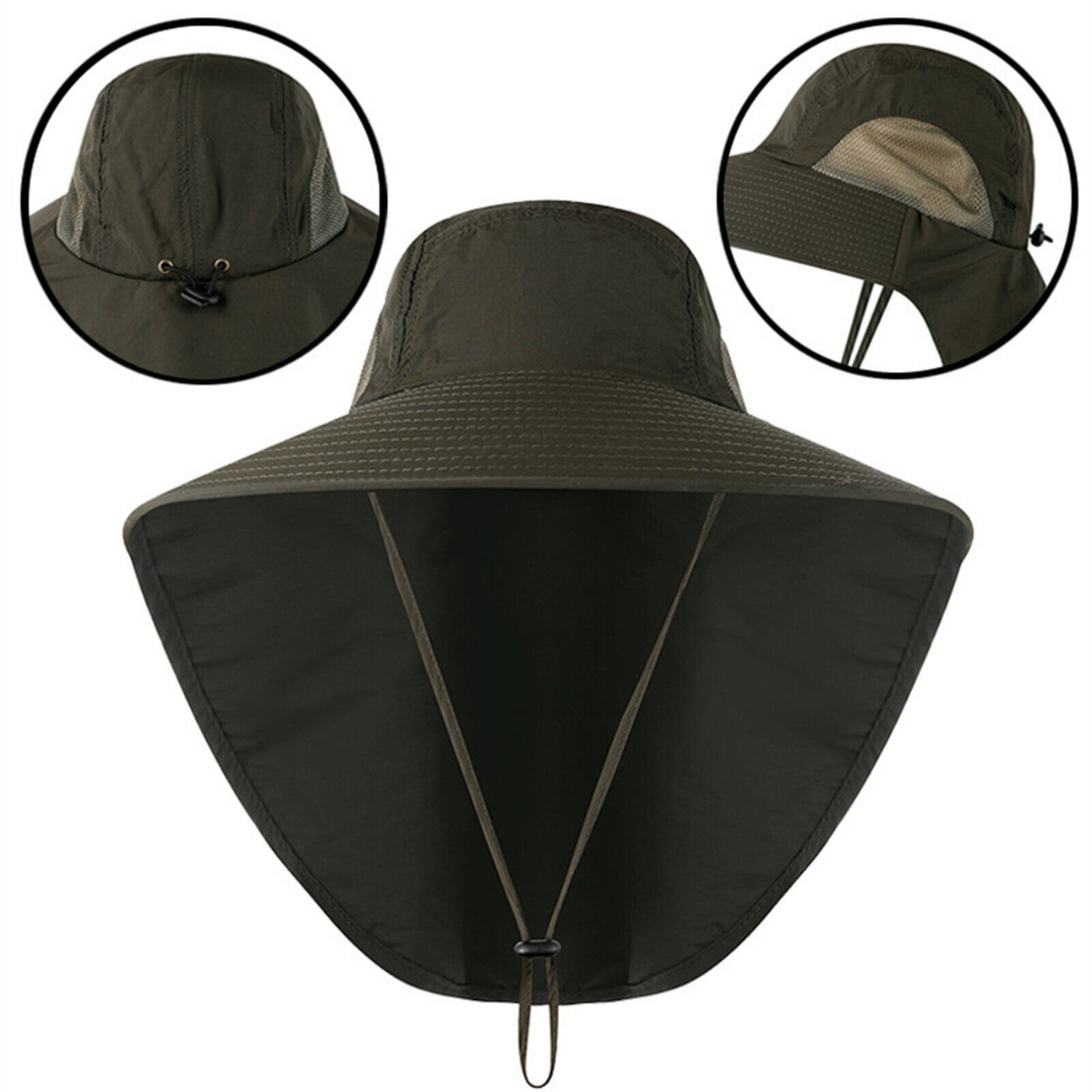 UV protection sun hat for women with mesh & drawstring – Freja-Army green-The Livary