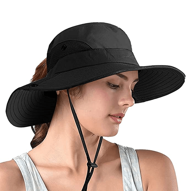 UV summer hat with visor – Foldable bucket hat (Buy 1, get 1 free)-Black-Light pink-The Livary