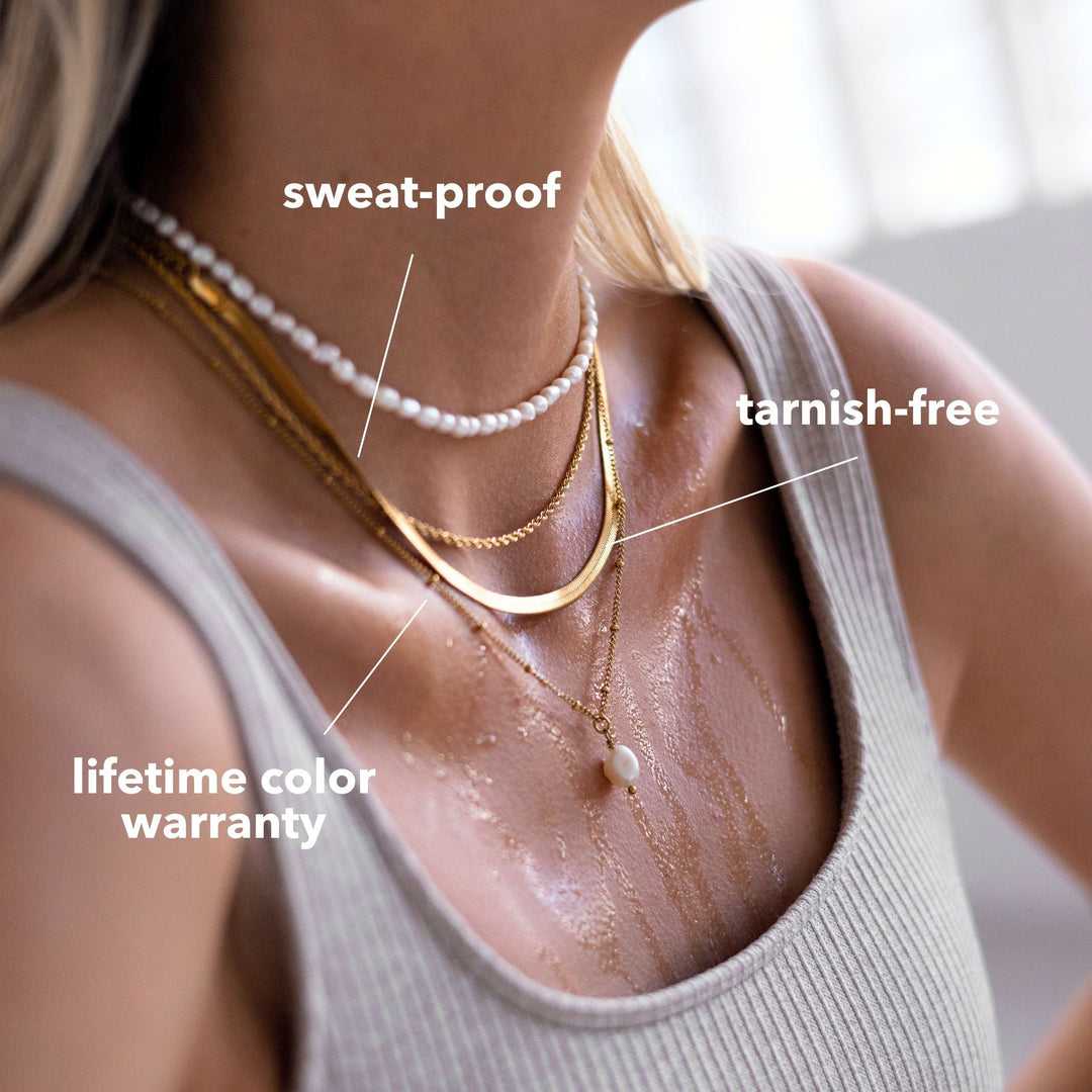 Baroque Pearl Pendant Necklace - Anisa-Gold-The Livary