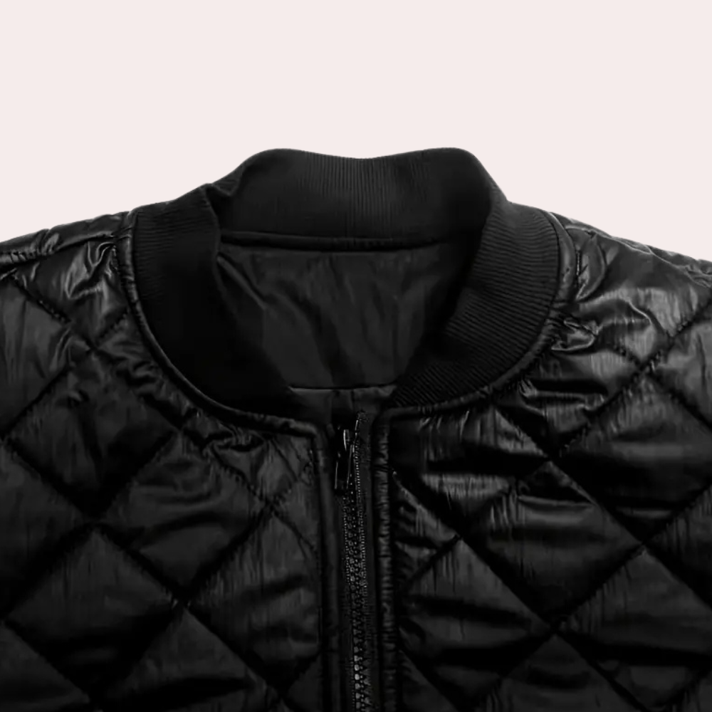 Trendy Black Women's Bomber Jacket with Zip - Rivka-XS-The Livary