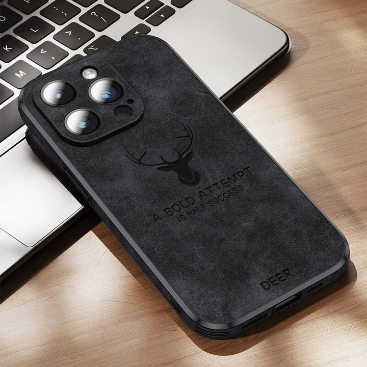 Luxury Deer Leather iPhone Case - Veltro-Brown-iPhone 15 Pro Max-The Livary