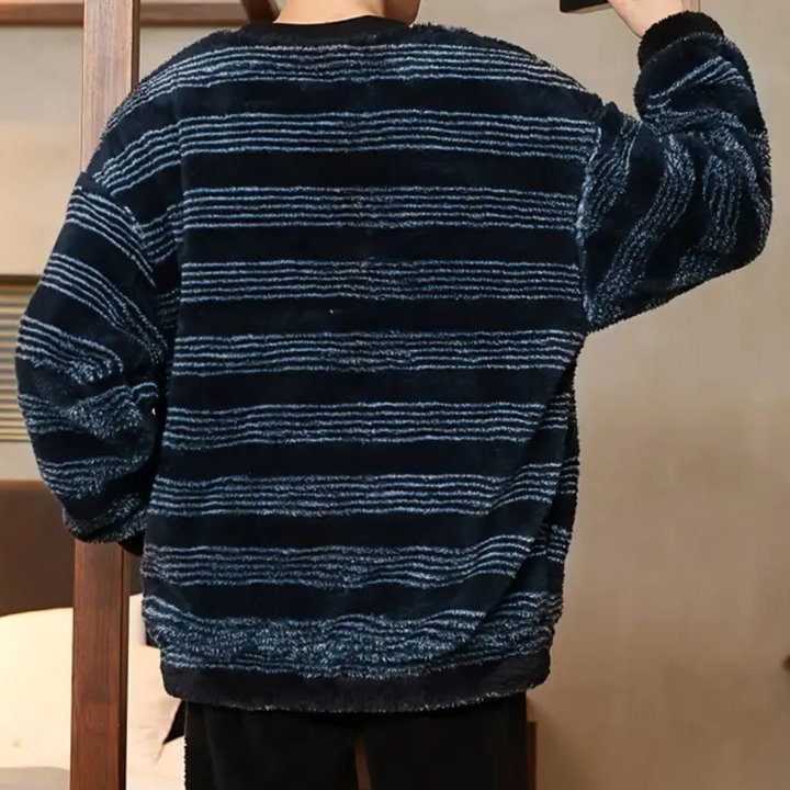 Striped Men's Sweater with Comfortable Fit - Dorian-S-The Livary