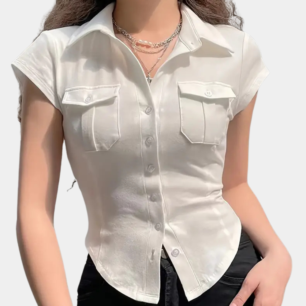 Versatile White Ladies Blouse - Nova-XS-The Livary