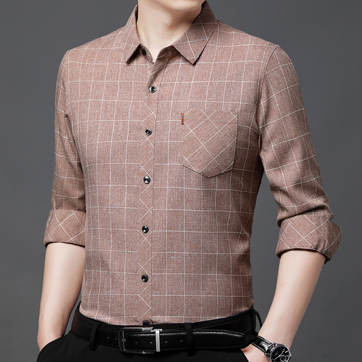 Classic Checked Men's Shirt - Thijs-Brown-S-The Livary