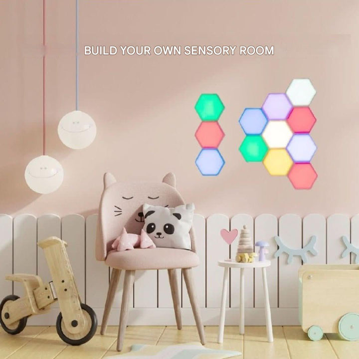 Interactive Hexagonal Lighting - GlowHex-3 Tiles-The Livary