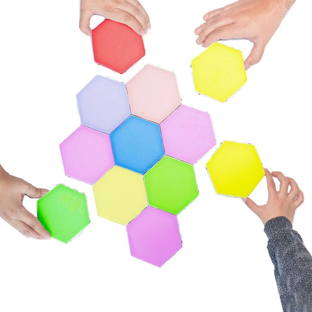 Interactive Hexagonal Lighting - GlowHex-3 Tiles-The Livary