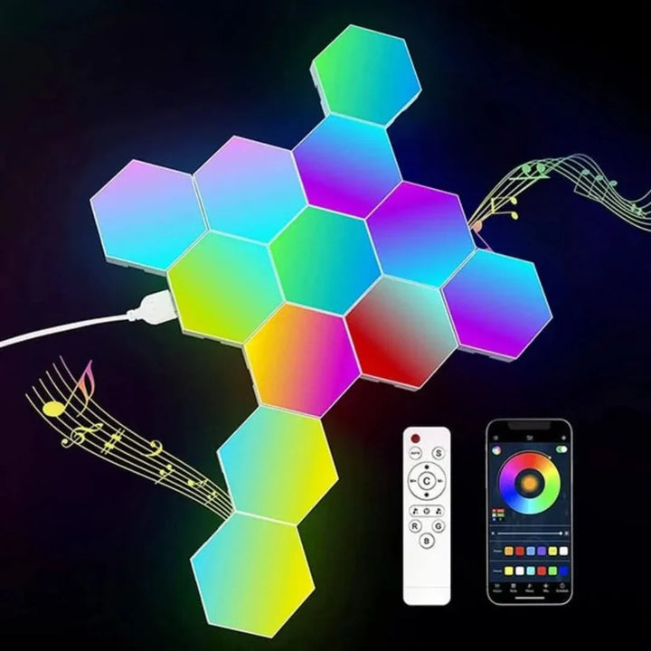 Interactive Hexagonal Lighting - GlowHex-12 Tiles-The Livary