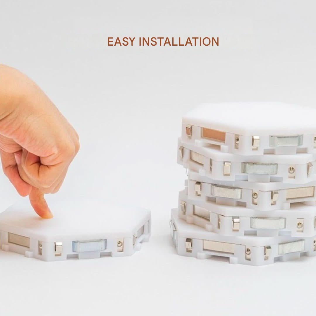 Interactive Hexagonal Lighting - GlowHex-3 Tiles-The Livary