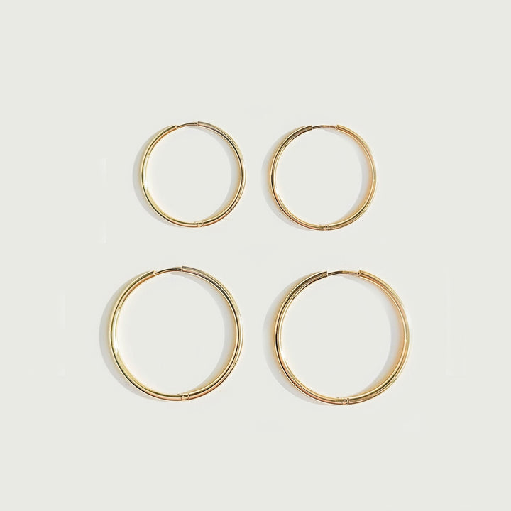 Stylish Thin Hoop Earrings - Lira-M-Gold-The Livary
