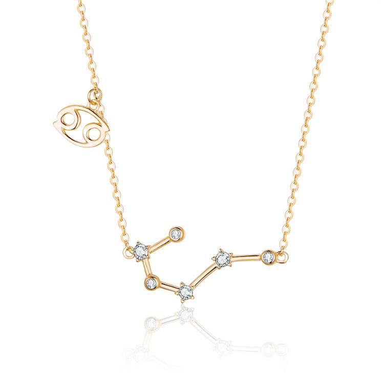 Zodiac Sign Astrology Necklace - Celestia-Gold-Cancer-The Livary
