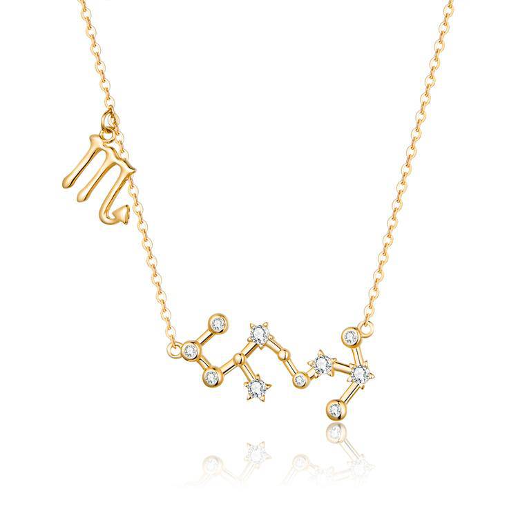Zodiac Sign Astrology Necklace - Celestia-Gold-Scorpio-The Livary