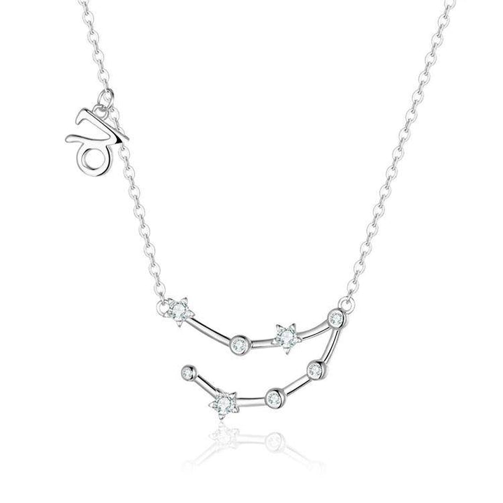 Zodiac Sign Astrology Necklace - Celestia-Silver-Capricorn-The Livary