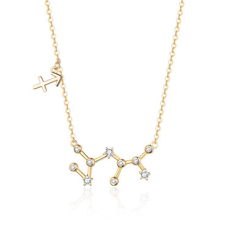 Zodiac Sign Astrology Necklace - Celestia-Gold-Sagittarius-The Livary