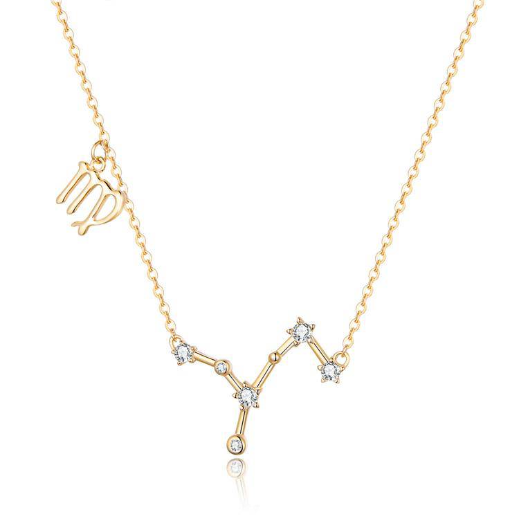 Zodiac Sign Astrology Necklace - Celestia-Gold-Virgo-The Livary