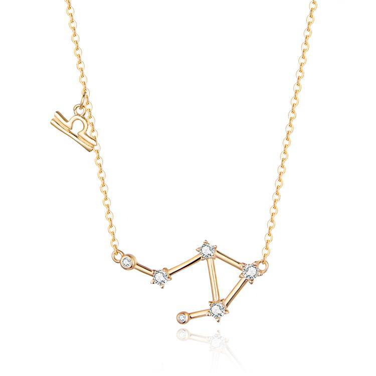 Zodiac Sign Astrology Necklace - Celestia-Gold-Libra-The Livary