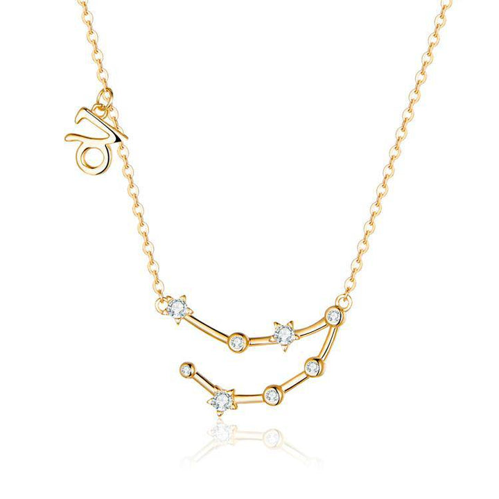 Zodiac Sign Astrology Necklace - Celestia-Gold-Capricorn-The Livary