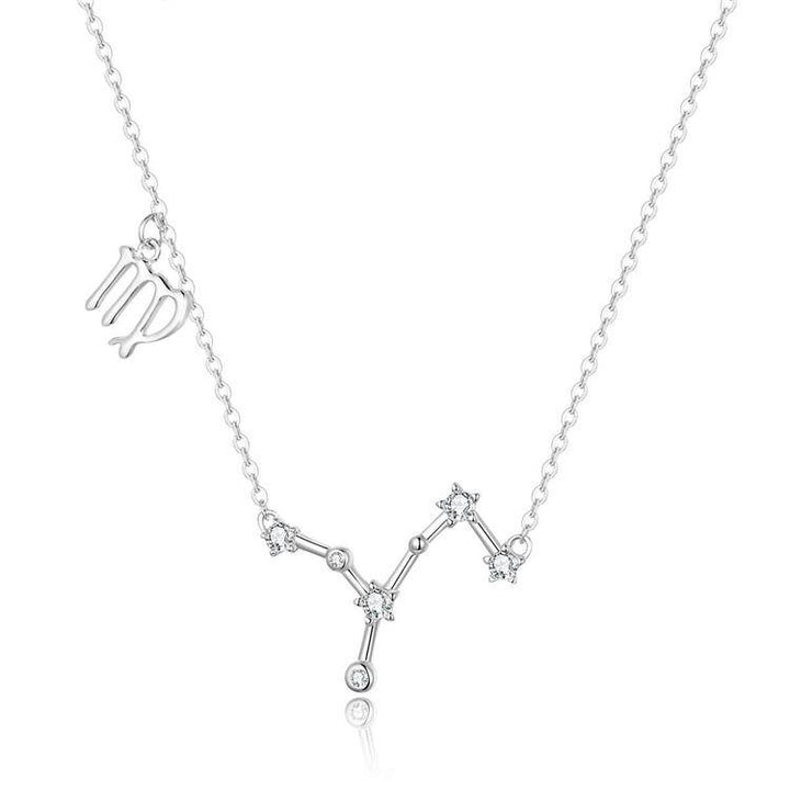 Zodiac Sign Astrology Necklace - Celestia-Silver-Virgo-The Livary