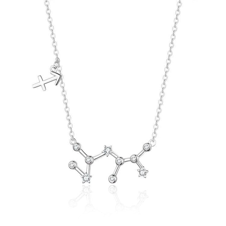Zodiac Sign Astrology Necklace - Celestia-Silver-Sagittarius-The Livary