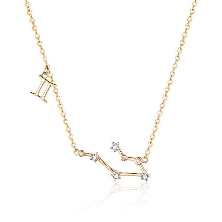 Zodiac Sign Astrology Necklace - Celestia-Gold-Gemini-The Livary