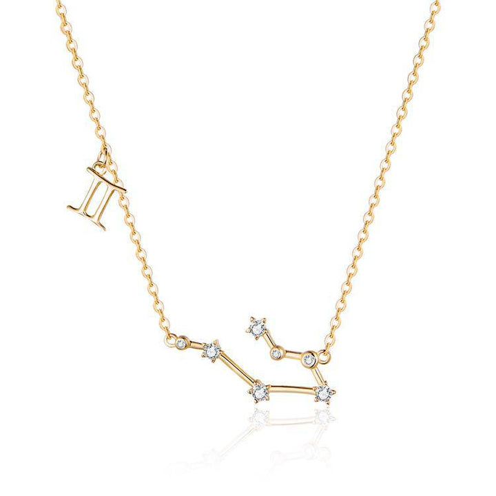 Zodiac Sign Astrology Necklace - Celestia-Gold-Gemini-The Livary