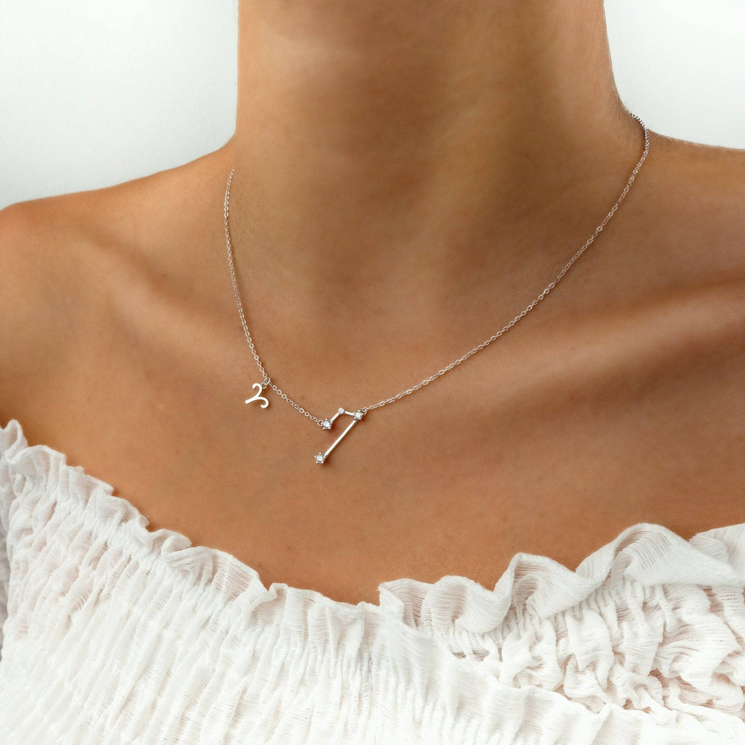 Zodiac Sign Astrology Necklace - Celestia-Gold-Aquarius-The Livary