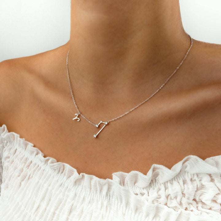 Zodiac Sign Astrology Necklace - Celestia-Gold-Aquarius-The Livary