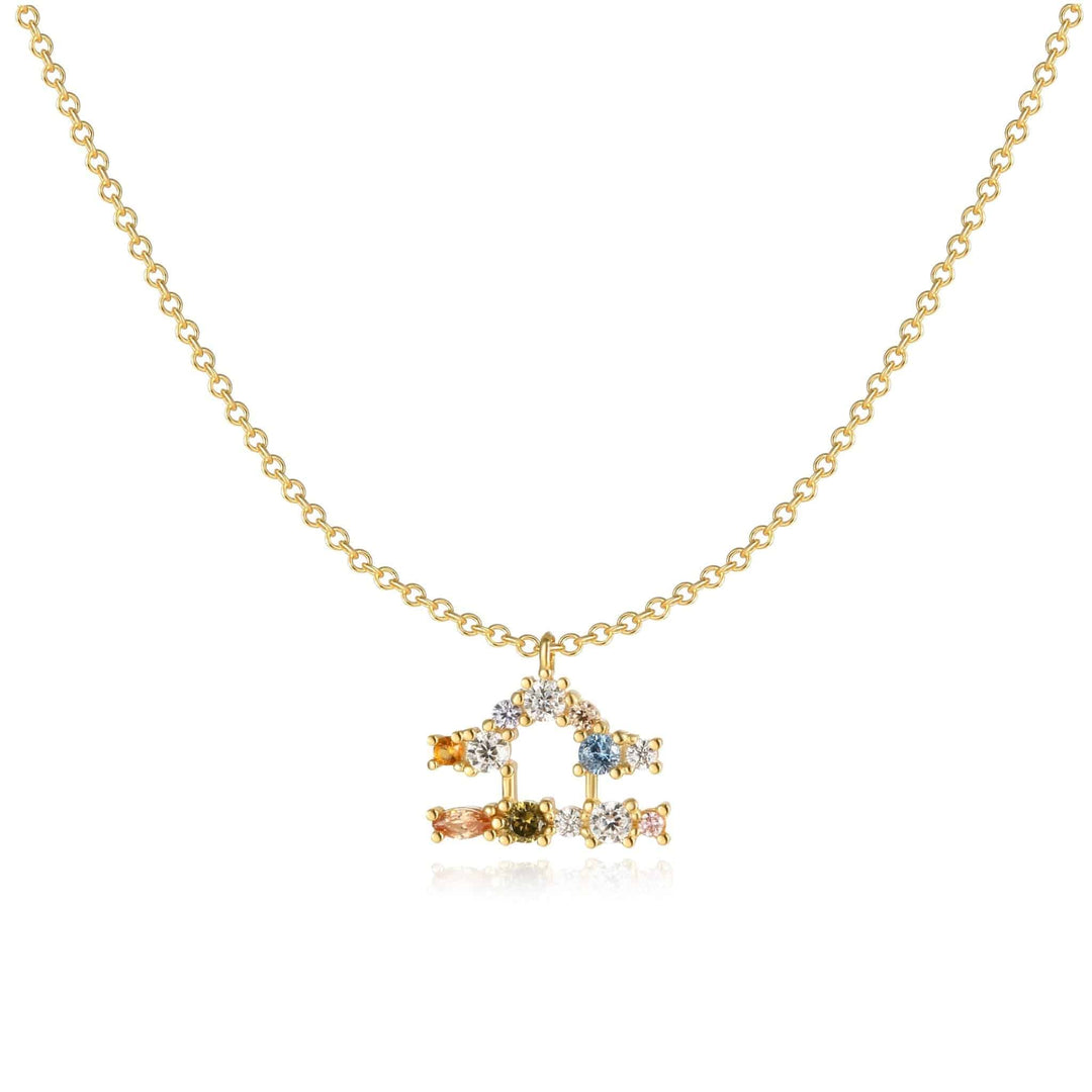 Stylish Zodiac Necklace - Celestia-Gold-Scale-The Livary