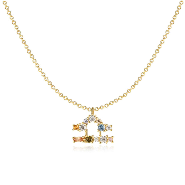 Stylish Zodiac Necklace - Celestia-Gold-Scale-The Livary