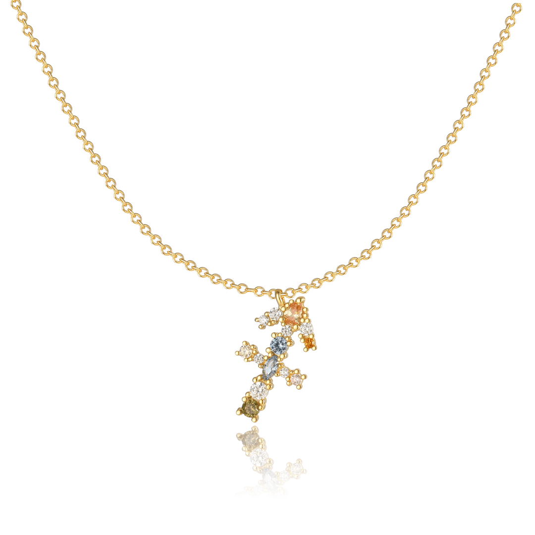 Stylish Zodiac Necklace - Celestia-Gold-Archer-The Livary