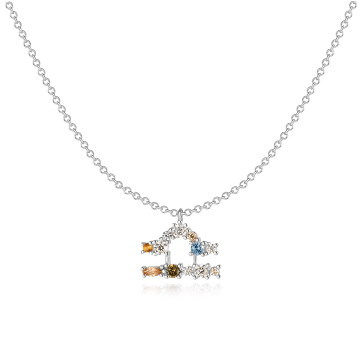 Stylish Zodiac Necklace - Celestia-Silver-Scale-The Livary