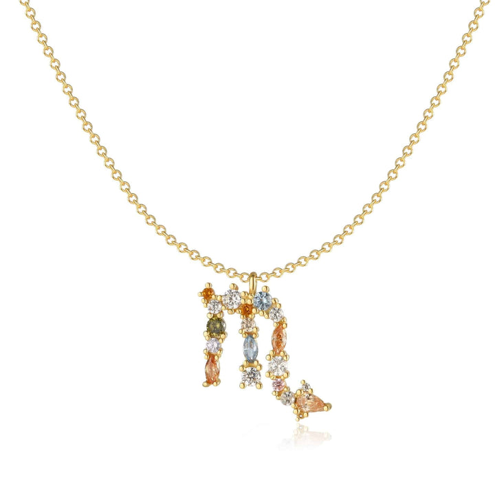 Stylish Zodiac Necklace - Celestia-Gold-Scorpio-The Livary