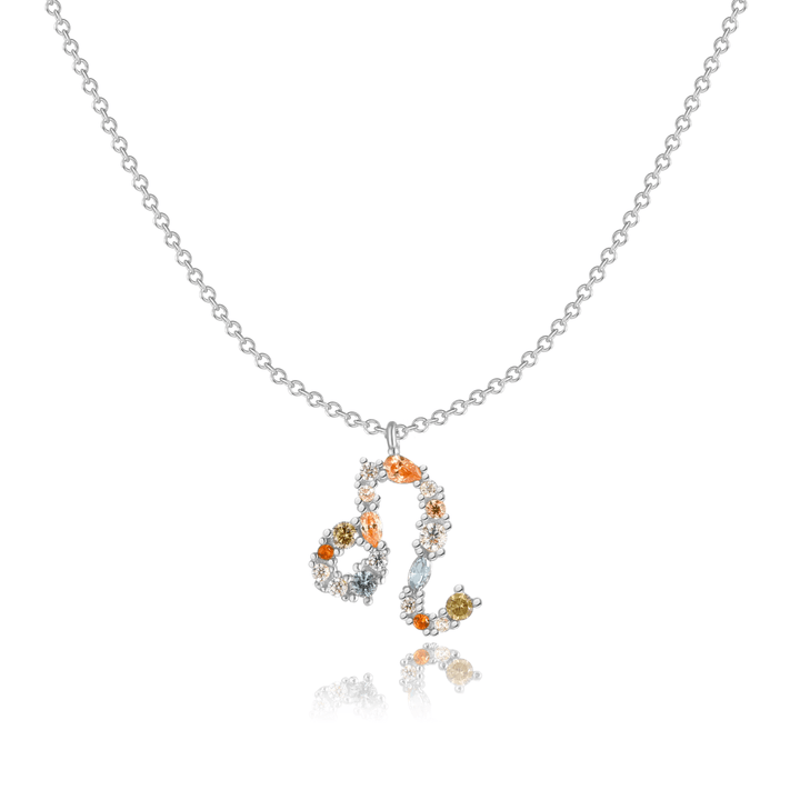 Stylish Zodiac Necklace - Celestia-Silver-Lion-The Livary