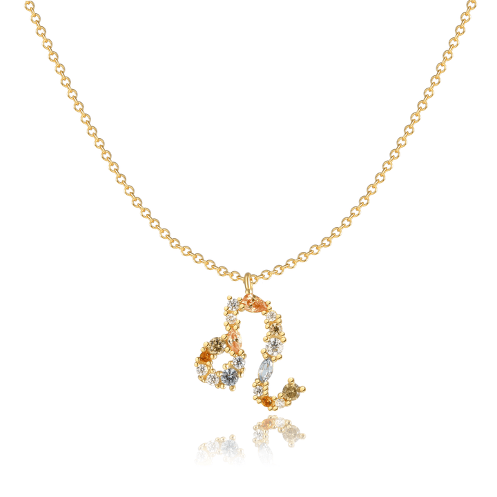 Stylish Zodiac Necklace - Celestia-Gold-Lion-The Livary