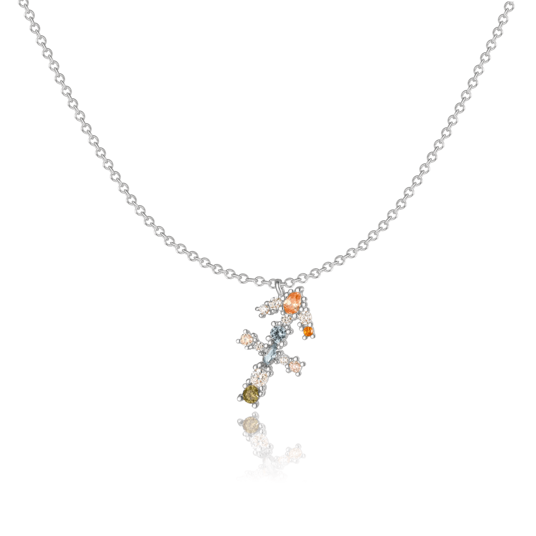 Stylish Zodiac Necklace - Celestia-Silver-Archer-The Livary