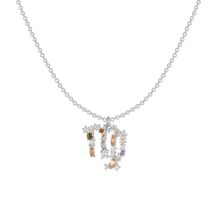 Stylish Zodiac Necklace - Celestia-Silver-Virgin-The Livary