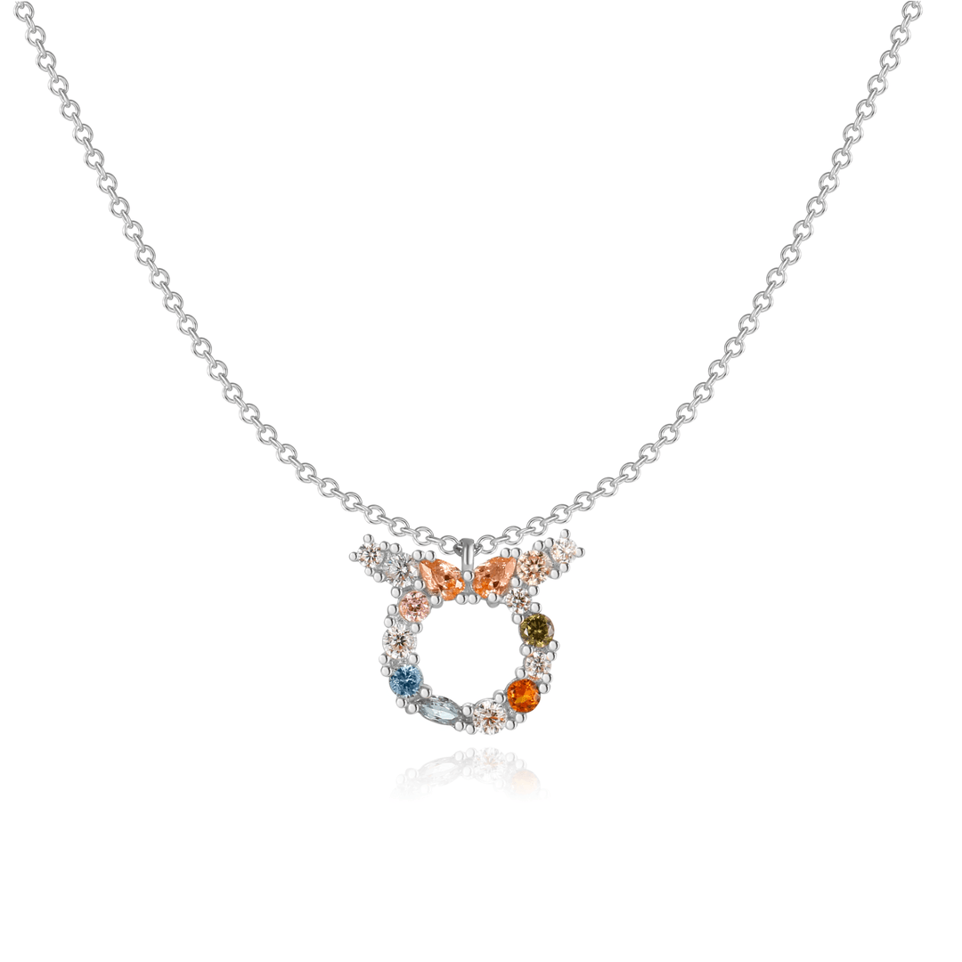 Stylish Zodiac Necklace - Celestia-Silver-Bull-The Livary