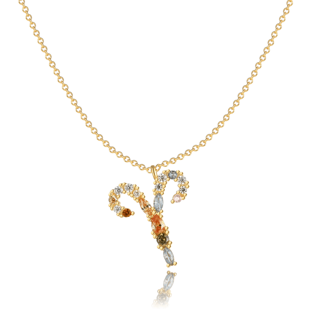 Stylish Zodiac Necklace - Celestia-Gold-Ram-The Livary